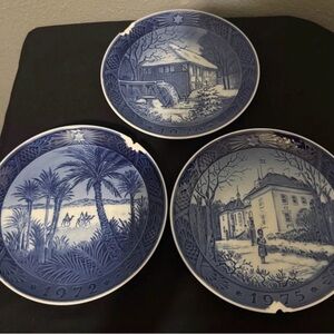 3 Royal Copenhagen Christmas Plates
